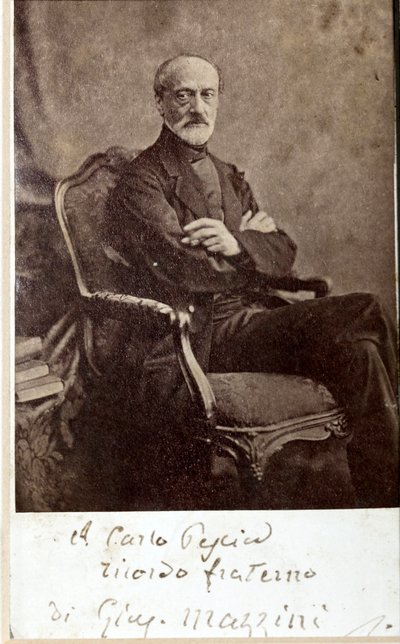 Giuseppe Mazzinin muotokuva nimikirjoituksella (m/w kuva) tekijältä Unknown photographer