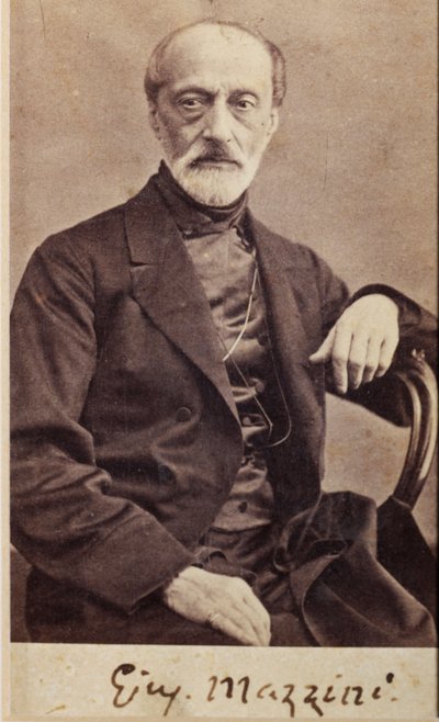Giuseppe Mazzinin muotokuva nimikirjoituksella (m/v kuva) tekijältä Unknown photographer