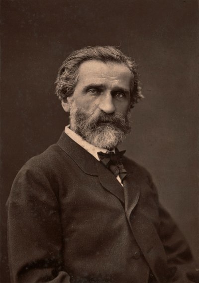 Muotokuva Giuseppe Verdistä, kuuluisasta säveltäjästä. tekijältä Unknown photographer
