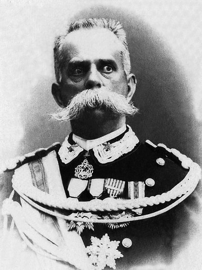Humbert I:n (1844-1900), Italian kuninkaan muotokuva vuosina 1878-1900, anarkisti Bresci murhasi hänet. tekijältä Unknown photographer