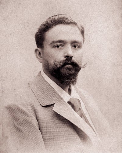 Säveltäjä ja pianisti Isaac Albeniz (1860-1909) muotokuva 35-vuotiaana. Valokuva 1895. Madrid. Albenizin säätiö. tekijältä Unknown photographer