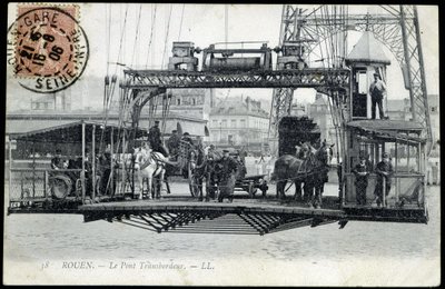 Postikortti 1900-luvun alusta. Normandia, Rouen: Lauttasilta. tekijältä Unknown photographer
