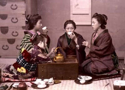Tee kotona, Japani, 1800-luvun loppu - Ulkomaanlähetystöjen arkisto tekijältä Unknown photographer