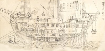 Saksalaisen taistelulaivan sisustus, 1800-luku. tekijältä Unsen