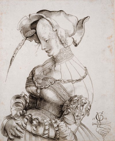 Prostituoitu puolihahmossa, 1518. tekijältä Urs Graf