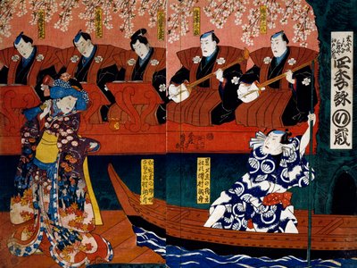 Shiki no Nagame Maru-ni-I no Toshi, Toshi-näyttelijä, kohtaus elokuvasta The Four Seasons tekijältä Utagawa Kunisada