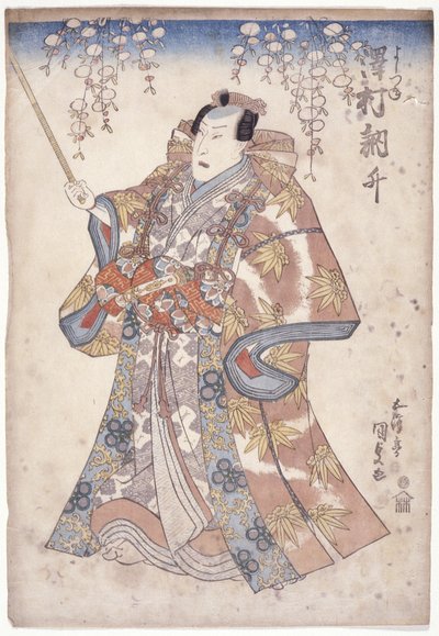 Sawamura Tossh? Yoshitsunen roolissa (värillinen puupainatus) tekijältä Utagawa (1786 1865) Kunisada