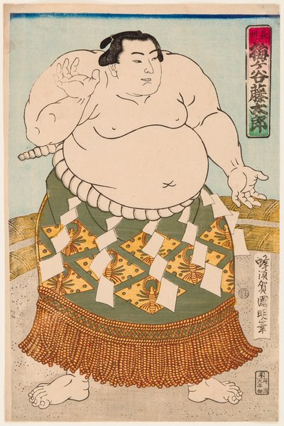 Muotokuva sumopainija Umgatanista. Painos Utagawa Kuniaki II, (1835-1888) tekijältä Utagawa  Kuniaki