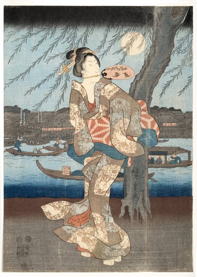 Viileä kesäilta Ryogokussa, 1848-51 (puupiirros) tekijältä Utagawa Hiroshige