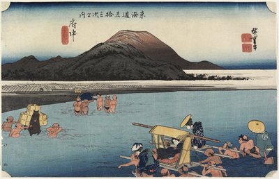 Abe River, Fuchu_, c. 1833 tekijältä Utagawa Hiroshige