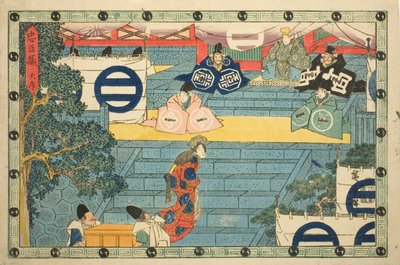näytös 1 (Daijo), sarjasta "Uskollisten pidättäjien kosto (Chushingura)" tekijältä Utagawa Hiroshige