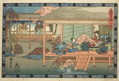 Act 4 (Yondanme), sarjasta "Uskollisten pidättäjien kosto (Chushingura)" tekijältä Utagawa Hiroshige