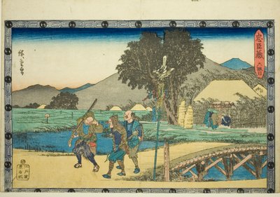 Act 6 (Rokudanme), sarjasta "Uskollisten pidättäjien kosto (Chushingura)" tekijältä Utagawa Hiroshige