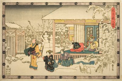 Act 9 (Kyudanme), sarjasta "Uskollisten pidättäjien kosto (Chushingura)" tekijältä Utagawa Hiroshige