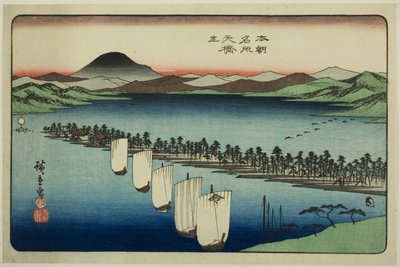 Amanohashidate, sarjasta "Japanin kuuluisat paikat (Honcho meisho)" tekijältä Utagawa Hiroshige