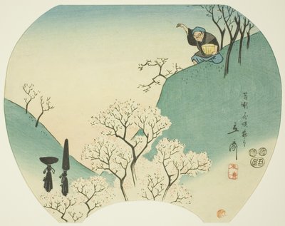 Muinainen tarina vanhasta miehestä, joka sai puut kukkaan tekijältä Utagawa Hiroshige