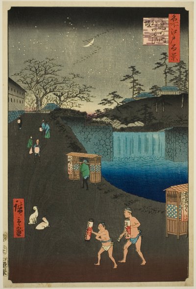 Blue Sope, Tiikerin käsi Otsuilla (Toranomonin ulkopuolinen Aoi-zaka), sarjasta "Ridge dre d f s näkymät Edoon (Sata kuuluisaa näkymää Edoon)" tekijältä Utagawa Hiroshige
