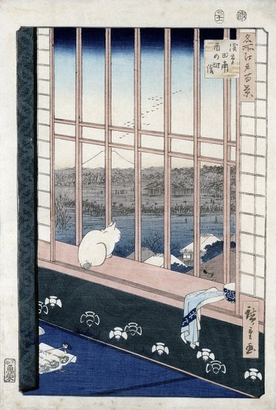 Asakusa Rice Fields kukon festivaalin aikana sarjasta "Meisho Edo Hyakkei" (Sata näkymää Edosta) 1861 (värillinen puupalikkaprintti) tekijältä Utagawa Hiroshige