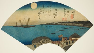 Syksykuu Takanawassa (Takanawa shugetsu), sarjasta "Kahdeksan näkymää itäpääkaupungista (Toto hakkei)" tekijältä Utagawa Hiroshige