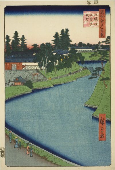 Benkei Lisää Soto-Sakuradasta ja Koji-chosta (Sakurada Benkei-bori Koji-chon ulkopuolella), te-sarjasta ``Ridge dre d Fa net s Views of Edo (Sata kuuluisaa näkymää Edoon)