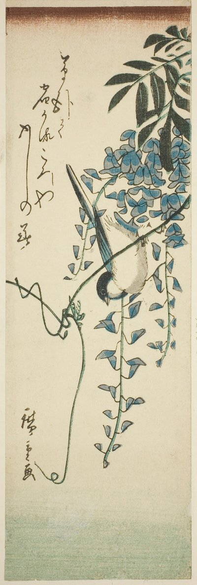Lintu ja wisteria tekijältä Utagawa Hiroshige