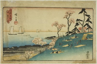 Cherry Blossoms at Goten Hill (Gotenyama no hana), sarjasta "Famous Places in Edo (Koto meisho)" tekijältä Utagawa Hiroshige