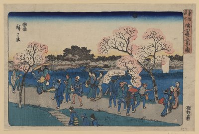 Chery b oso MS Aong g Sumida River. Kuva Sumida Hanamista tekijältä Utagawa Hiroshige
