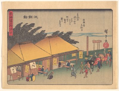 Chiryūshuku, sarjasta ”Tōkaidō-tien viisikymmentäkolme asemaa” tekijältä Utagawa Hiroshige