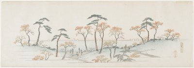 Värilliset lehdet Kaianji-temppelissä, 1837-1844 tekijältä Utagawa Hiroshige
