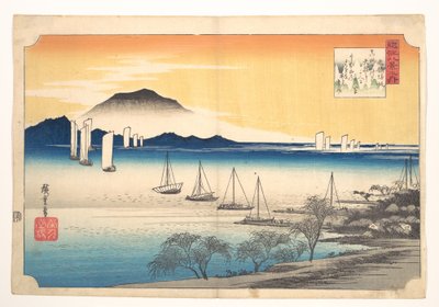 Yabaseen palaavat kalastusalukset tekijältä Utagawa Hiroshige