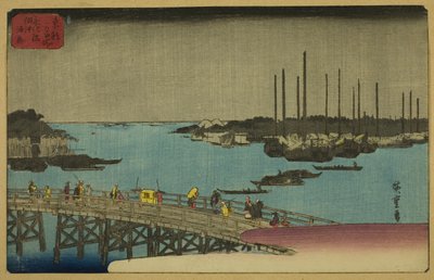 Kalastusveneet lähellä Eitai siltaa Tsukuda kalastusvene (Eitai bridge Tsukuda kalastusvene), )” tekijältä Utagawa Hiroshige