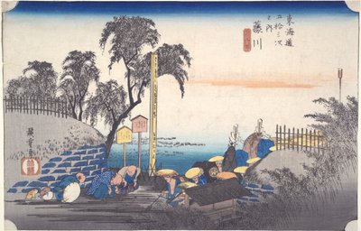 Fujikawa: Tokaidon viisikymmentäkolme asemaa tekijältä Utagawa Hiroshige