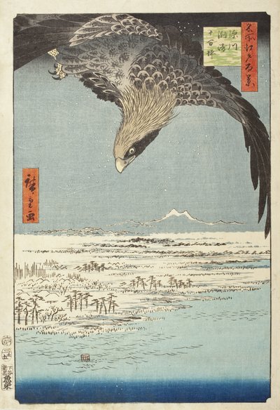 Fukagawa Susaki ja Jūmantsubo tekijältä Utagawa Hiroshige