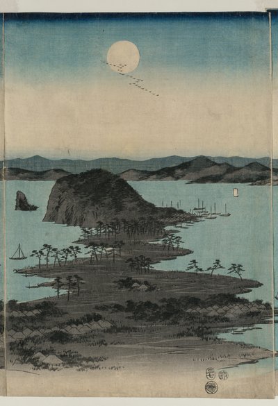 Täysikuu Kanazawassa, Musashi tekijältä Utagawa Hiroshige
