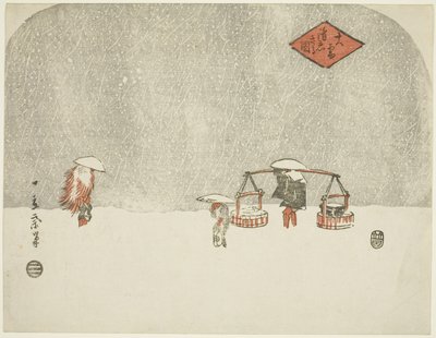 Hiukset vy S w (sataa lunta) tekijältä Utagawa Hiroshige