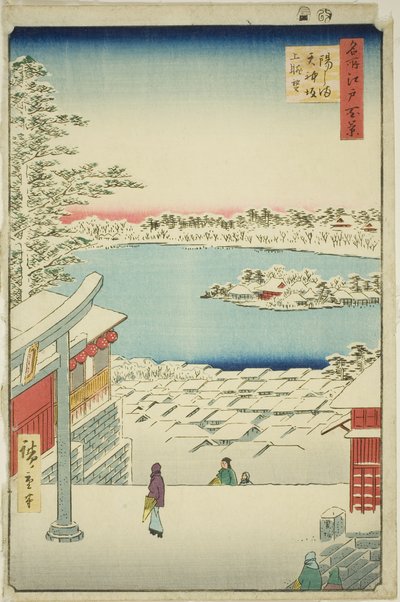 Vedä l ja p -näkymä Yushima Tenjin Shlinesta (Yushima Tenjin Sakaue Tembo), sarjasta ``Ridge dre d fa netin näkymät Edoon (Sata kuuluisaa näkymää Edoon)