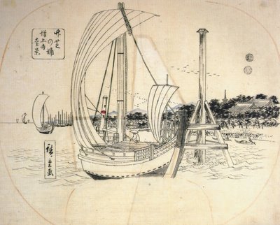 Hiroshige, Purjeveneitä rannikolla tekijältä Utagawa Hiroshige