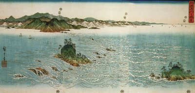 Hiroshige, Pyörteitä kalliorannikolla tekijältä Utagawa Hiroshige