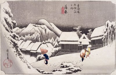 Kambara, Tokaidon valtatien 53 asemalta n. 1834 (puupalikkaväripainatus) tekijältä Utagawa Hiroshige
