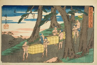 Kameyama, sarjasta "fifty-three s tachi sound s f te urban grade (kaupunkiasteen päävuori)," tekijältä Utagawa Hiroshige
