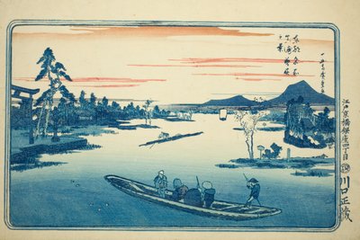 Myöhäinen kevät Massakissa (Massaki boshun no kei), sarjasta "Itäisen pääkaupungin kuuluisia näkymiä (Toto meisho)" tekijältä Utagawa Hiroshige