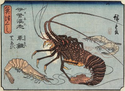 Hummeri, katkaravut ja katkaravut, 1830-1844 tekijältä Utagawa Hiroshige