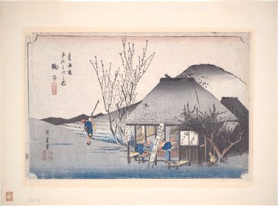 Mariko Tea Shop, sarjasta Fifty-thres Stations of the Tokaido tekijältä Utagawa Hiroshige