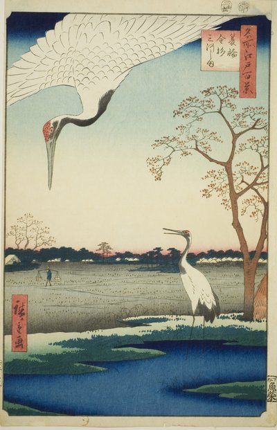Minowa, Kanasugi, Mikawashima, sarjasta tekijältä Utagawa Hiroshige