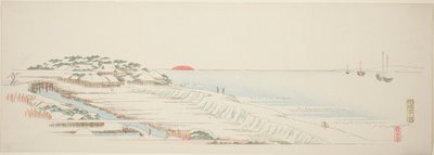 Aamulunta Susakissa (Susaki yuki no asa), sarjasta "Kolmetoista näkymää Edon ympäristöstä" tekijältä Utagawa Hiroshige