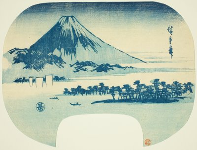 Fuji-vuori nousee Miho Beachin taakse tekijältä Utagawa Hiroshige