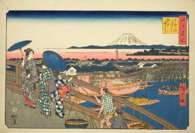 Japan B Ridge ja Edo B Ridge (Nihonbashi Edobashi), Teseriesistä tekijältä Utagawa Hiroshige