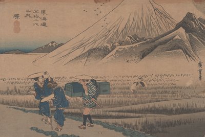 Nro 14 "Hara: Fuji-vuori aamulla" Tokaidon 53 asemalta, n. 1833 tekijältä Utagawa Hiroshige
