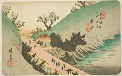 /. 16: An Aka sarjasta "Shi x ty-nine S ta ons of the kisokaid (Kisokaidorokujukyutsugi no Uchi)" tekijältä Utagawa Hiroshige