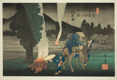 /. 19: Karuizawa, sarjasta "Shixty-nines of Tekisokaido" tekijältä Utagawa Hiroshige